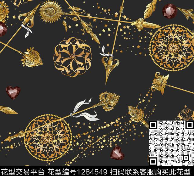 星星欧洲链条数码印花华亿平台下载（图片编号: 1284549） - 瓦栏（Walan）