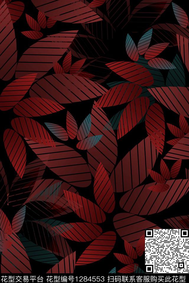 花瓣渐变条纹数码印花华亿平台下载（图片编号: 1284553） - 瓦栏（Walan）