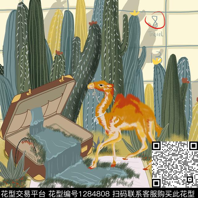 动物花卉大牌风数码印花华亿平台下载（图片编号: 1284808） - 瓦栏（Walan）