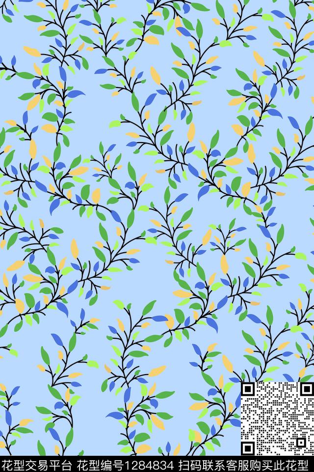 花卉大牌风小碎花传统印花华亿平台下载（图片编号: 1284834） - 瓦栏（Walan）