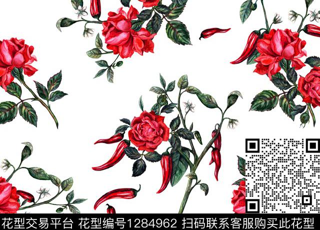 蜡染抽象花卉花卉数码印花华亿平台下载（图片编号: 1284962） - 瓦栏（Walan）