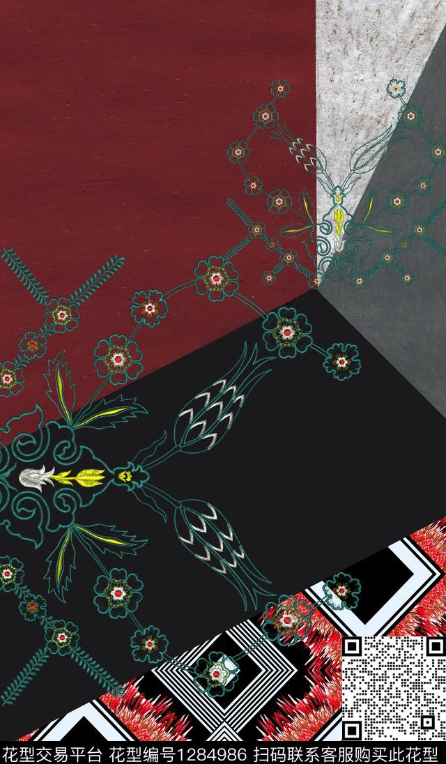 定位花香云纱素雅数码印花华亿平台下载（图片编号: 1284986） - 瓦栏（Walan）