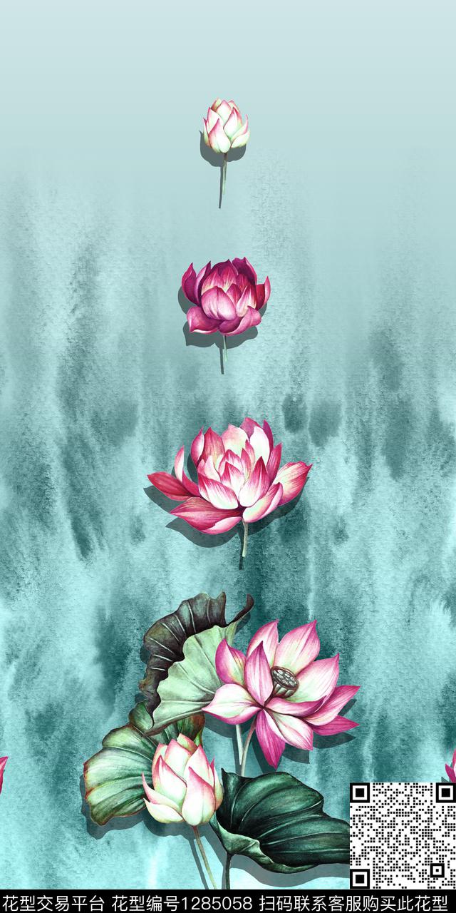 定位花纹理花卉数码印花华亿平台下载（图片编号: 1285058） - 瓦栏（Walan）