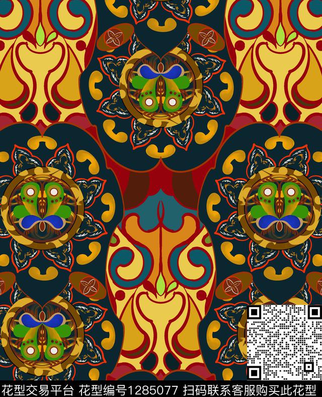 花瓶CK奢华数码印花华亿平台下载（图片编号: 1285077） - 瓦栏（Walan）