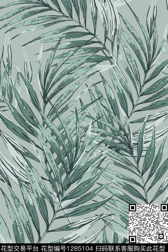 大牌风热带华亿平台植物传统印花华亿平台下载（图片编号: 1285104） - 瓦栏（Walan）