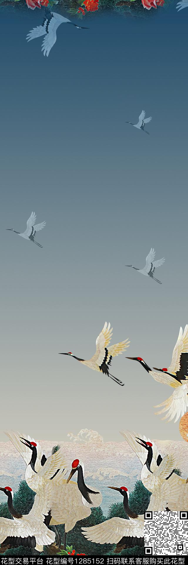 定位花大牌风仙鹤数码印花华亿平台下载（图片编号: 1285152） - 瓦栏（Walan）