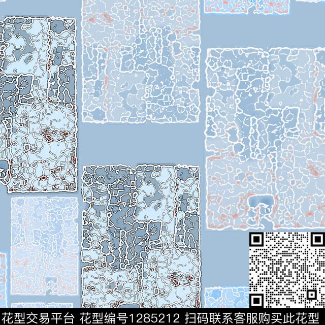 几何抽象手绘线条笔触数码印花华亿平台下载（图片编号: 1285212） - 瓦栏（Walan）