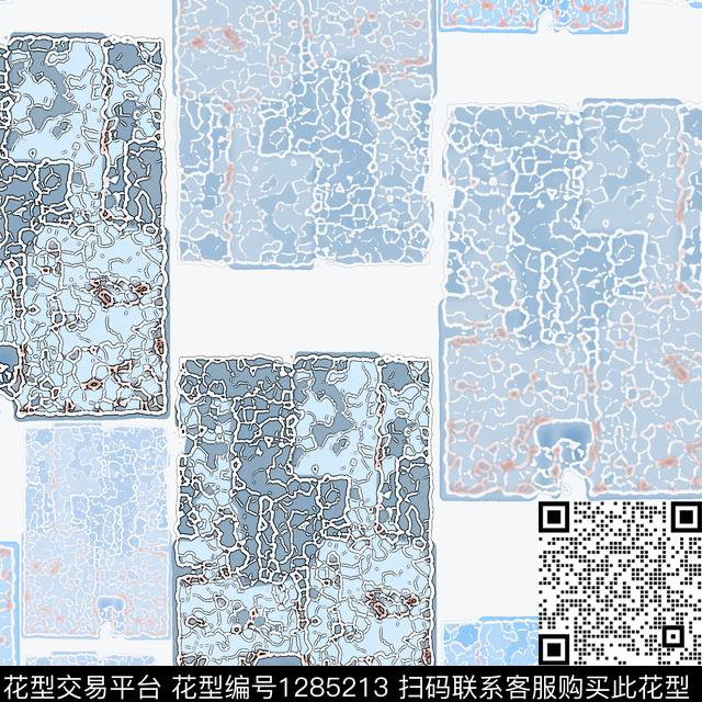 几何抽象手绘线条笔触数码印花华亿平台下载（图片编号: 1285213） - 瓦栏（Walan）