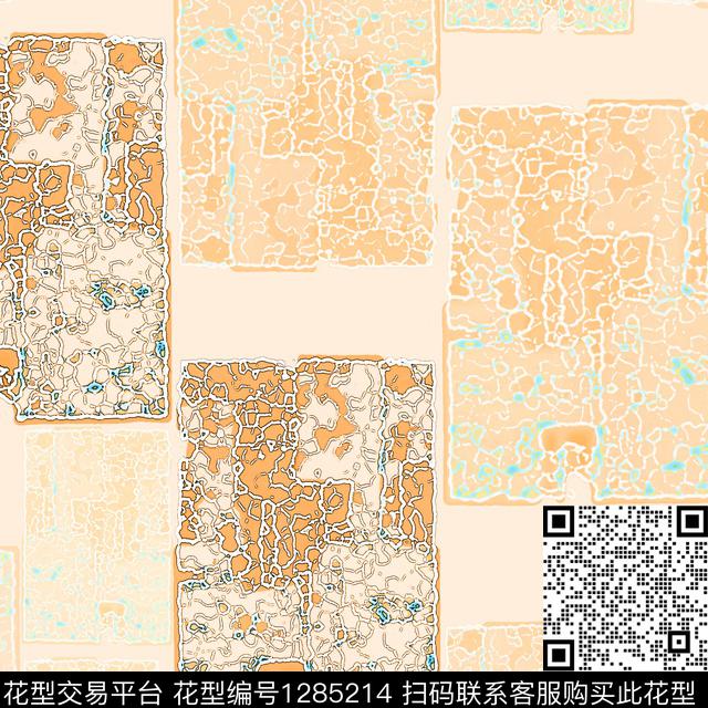 几何抽象手绘线条笔触数码印花华亿平台下载（图片编号: 1285214） - 瓦栏（Walan）
