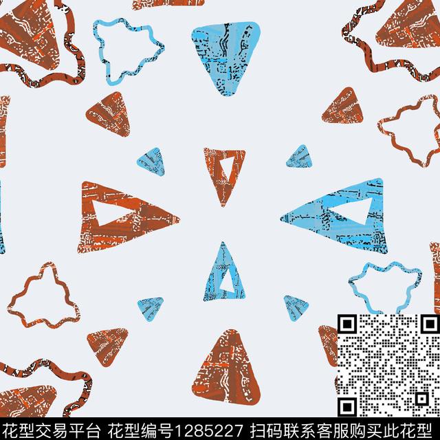 几何抽象手绘线条笔触数码印花华亿平台下载（图片编号: 1285227） - 瓦栏（Walan）