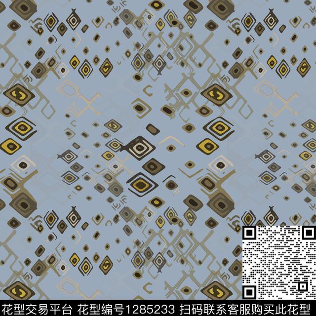 几何男装手绘线条笔触传统印花华亿平台下载（图片编号: 1285233） - 瓦栏（Walan）