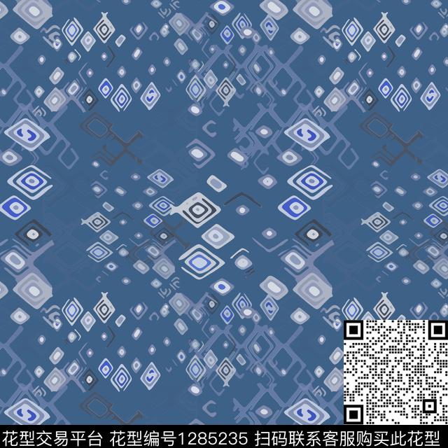 几何男装手绘线条笔触传统印花华亿平台下载（图片编号: 1285235） - 瓦栏（Walan）