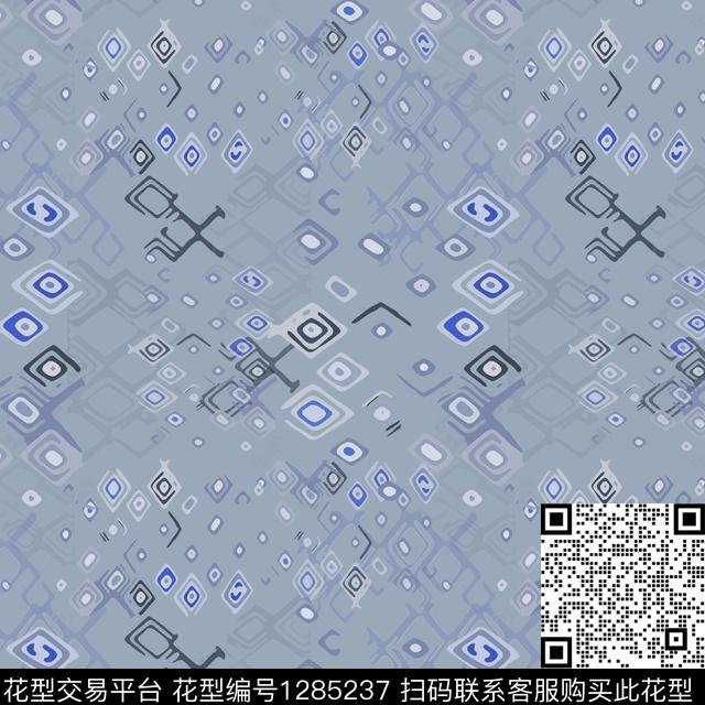 几何男装手绘线条笔触传统印花华亿平台下载（图片编号: 1285237） - 瓦栏（Walan）