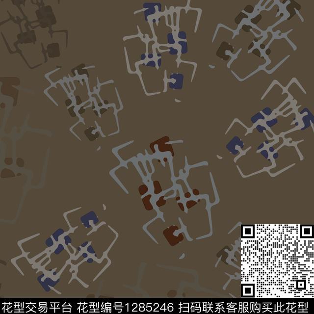 几何男装手绘线条笔触传统印花华亿平台下载（图片编号: 1285246） - 瓦栏（Walan）