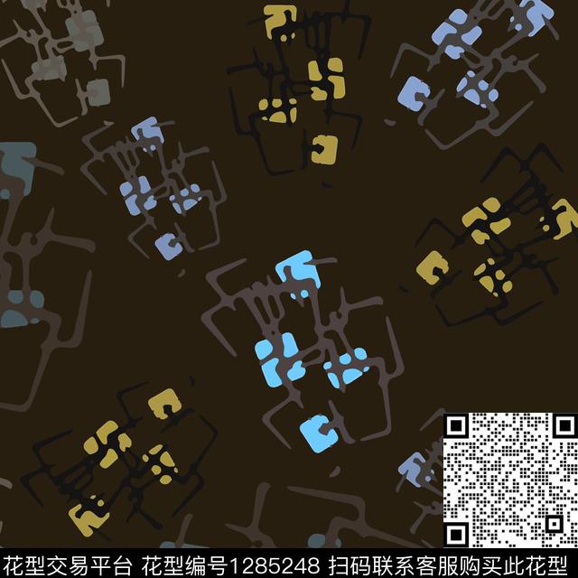 几何男装手绘线条笔触传统印花华亿平台下载（图片编号: 1285248） - 瓦栏（Walan）