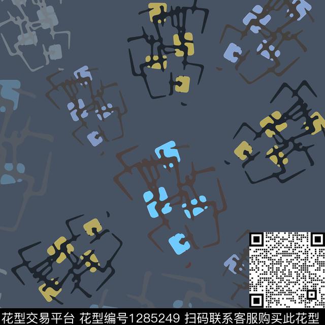 几何男装手绘线条笔触传统印花华亿平台下载（图片编号: 1285249） - 瓦栏（Walan）