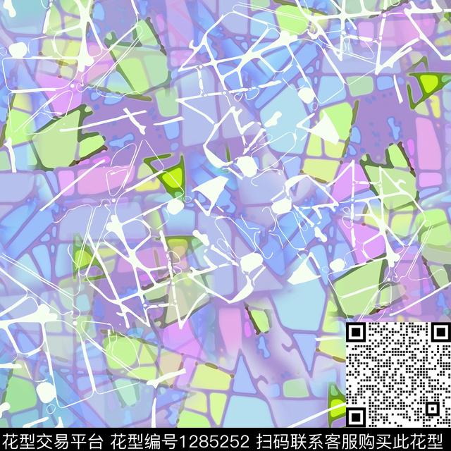 几何抽象手绘线条笔触数码印花华亿平台下载（图片编号: 1285252） - 瓦栏（Walan）