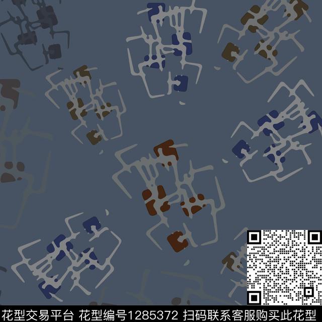 几何男装手绘线条笔触传统印花华亿平台下载（图片编号: 1285372） - 瓦栏（Walan）