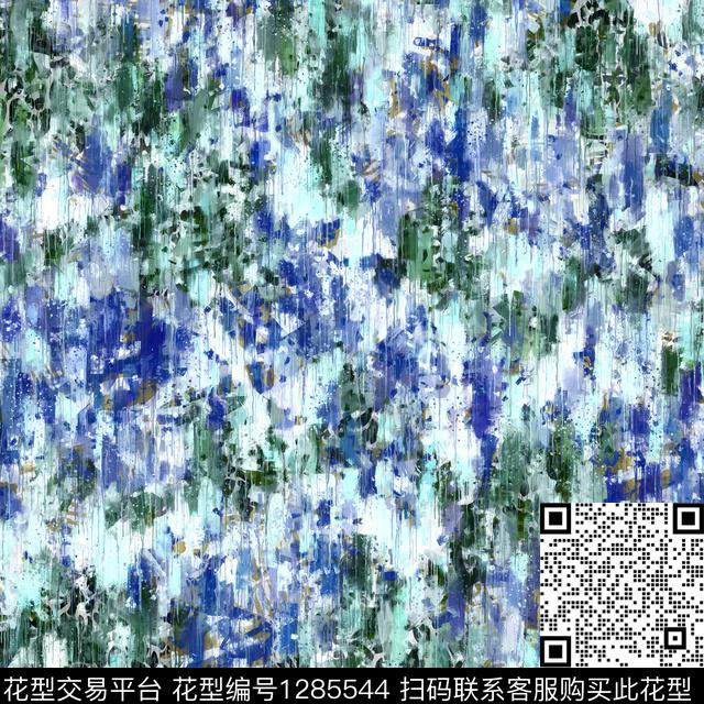 抽象手绘油画印象派数码印花华亿平台下载（图片编号: 1285544） - 瓦栏（Walan）