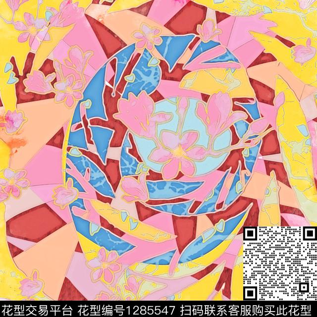 几何手绘速写草图数码印花华亿平台下载（图片编号: 1285547） - 瓦栏（Walan）