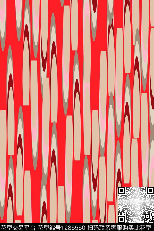 几何大牌风抽象传统印花华亿平台下载（图片编号: 1285550） - 瓦栏（Walan）