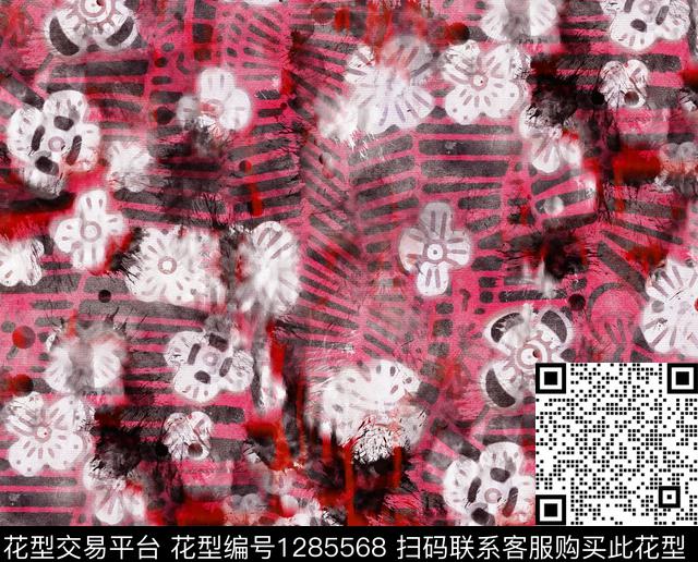 水彩花卉手绘数码印花华亿平台下载（图片编号: 1285568） - 瓦栏（Walan）