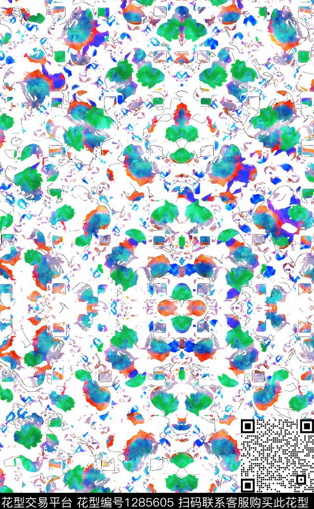 水彩花卉手绘数码印花华亿平台下载（图片编号: 1285605） - 瓦栏（Walan）