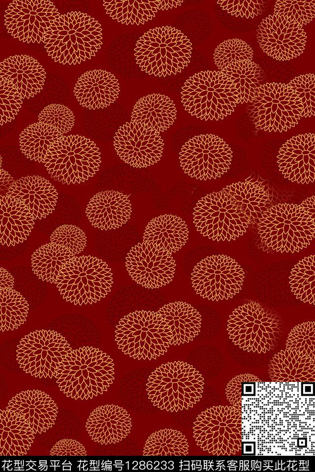 圆形连衣裙民族风传统印花华亿平台下载（图片编号: 1286233） - 瓦栏（Walan）