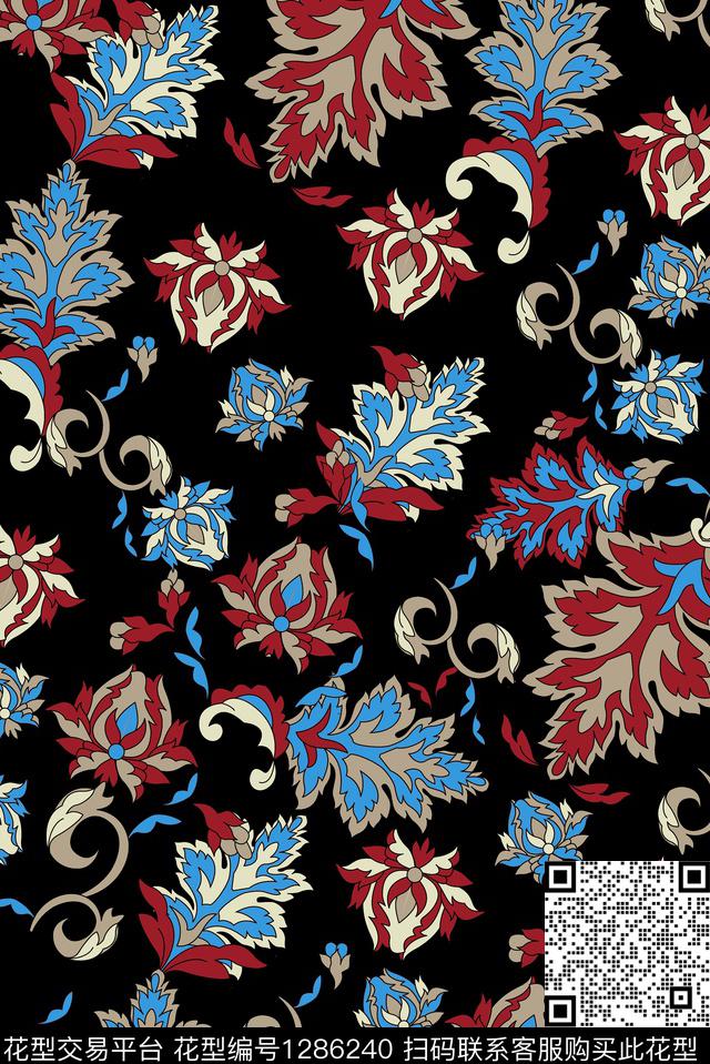 大牌风抽象民族风传统印花华亿平台下载（图片编号: 1286240） - 瓦栏（Walan）