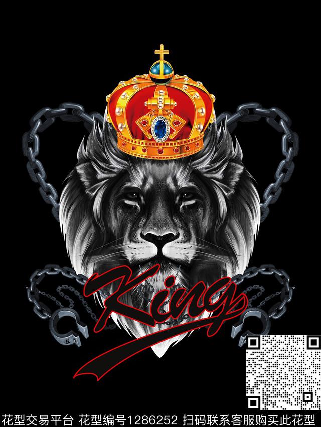 动物狮子潮牌数码印花华亿平台下载（图片编号: 1286252） - 瓦栏（Walan）