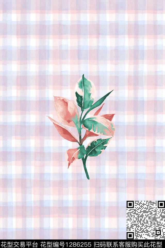 几何撞色花卉数码印花华亿平台下载（图片编号: 1286255） - 瓦栏（Walan）