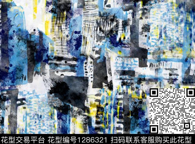 水彩抽象手绘数码印花华亿平台下载（图片编号: 1286321） - 瓦栏（Walan）