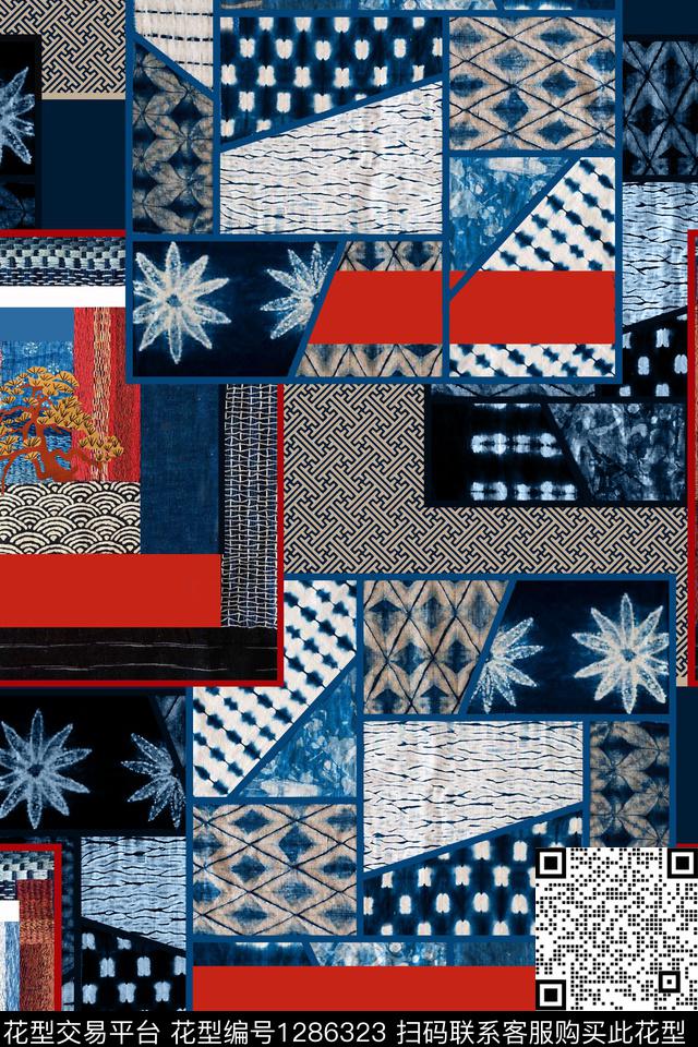 大牌风民族风拼贴华亿平台数码印花华亿平台下载（图片编号: 1286323） - 瓦栏（Walan）