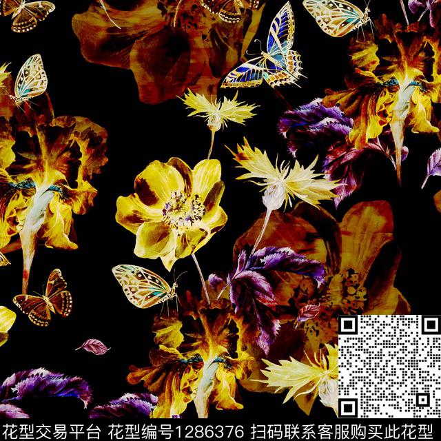 花卉数码印花华亿平台下载（图片编号: 1286376） - 瓦栏（Walan）