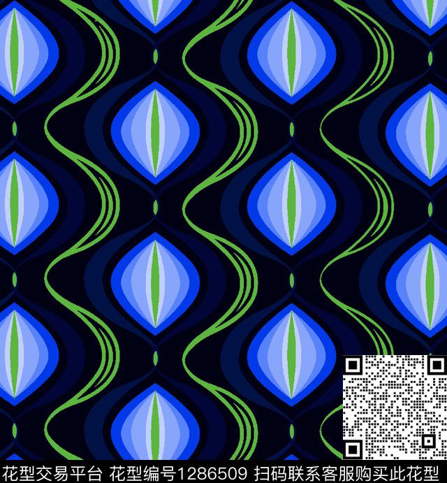 流行趋势蓝色系列传统印花华亿平台下载（图片编号: 1286509） - 瓦栏（Walan）