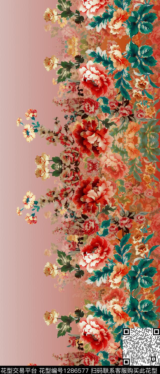 定位花民族风中老年数码印花华亿平台下载（图片编号: 1286577） - 瓦栏（Walan）