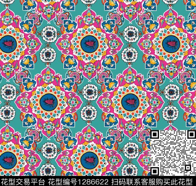 复古传统纹样佩斯利传统印花华亿平台下载（图片编号: 1286622） - 瓦栏（Walan）