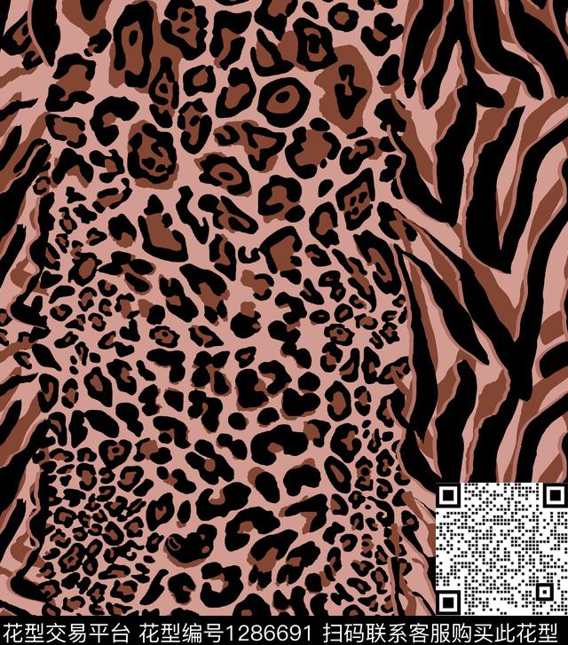 老虎豹纹JUSTCAVALLI数码印花华亿平台下载（图片编号: 1286691） - 瓦栏（Walan）