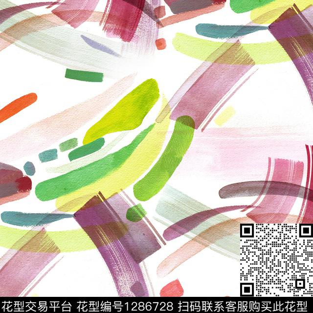 大牌风笔触watercolor数码印花华亿平台下载（图片编号: 1286728） - 瓦栏（Walan）