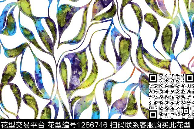 水彩花卉手绘数码印花华亿平台下载（图片编号: 1286746） - 瓦栏（Walan）