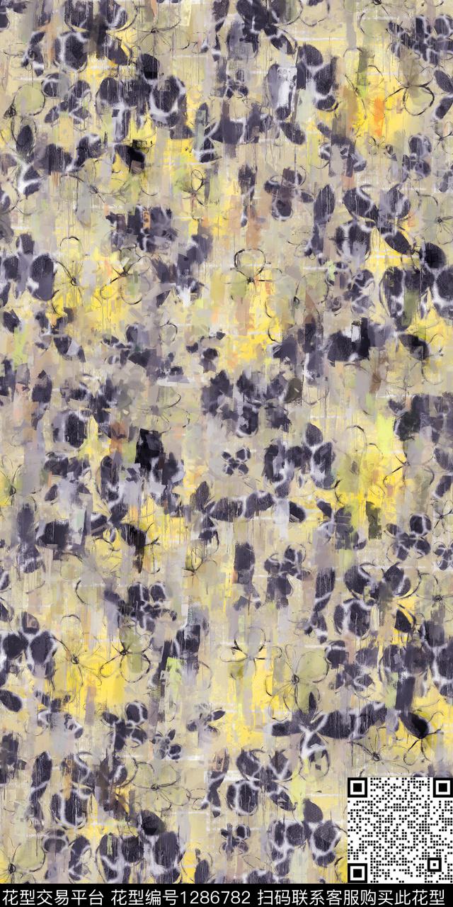 肌理抽象手绘数码印花华亿平台下载（图片编号: 1286782） - 瓦栏（Walan）