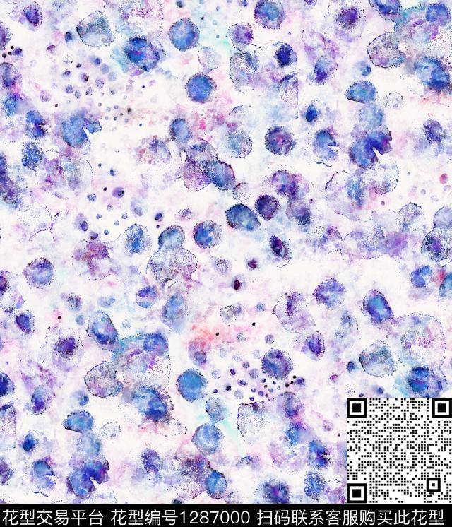水彩花卉手绘数码印花华亿平台下载（图片编号: 1287000） - 瓦栏（Walan）