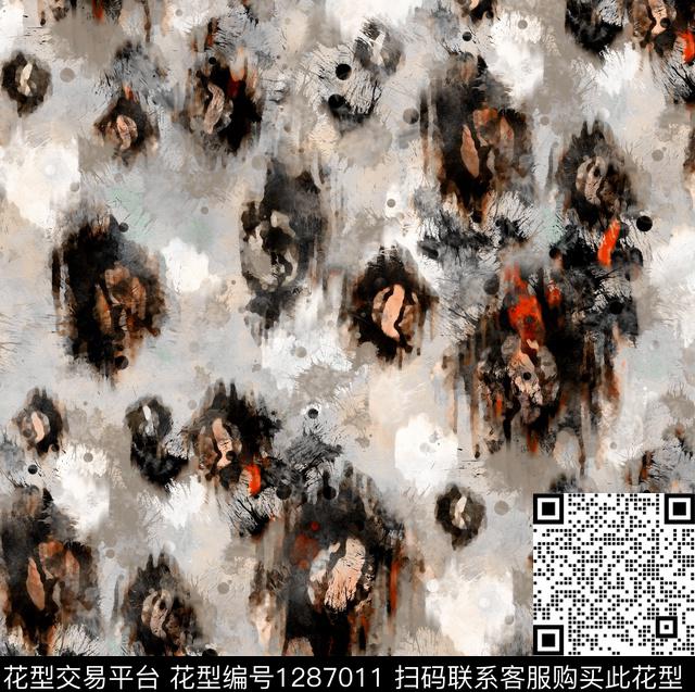 水彩抽象手绘数码印花华亿平台下载（图片编号: 1287011） - 瓦栏（Walan）