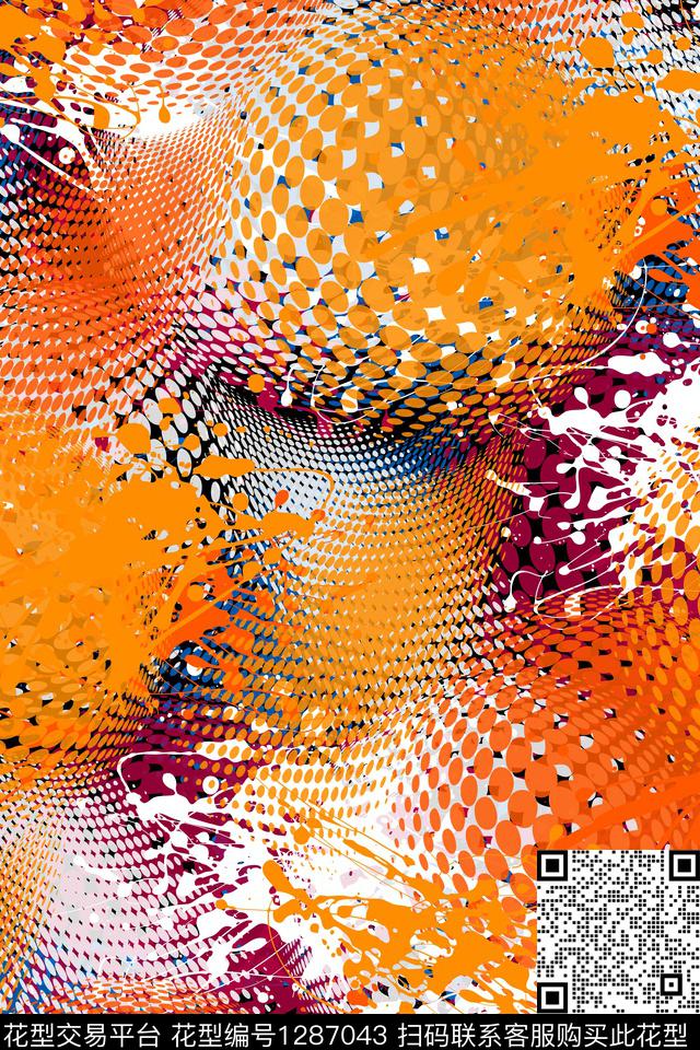 羽绒服运动服抽象男装传统印花华亿平台下载（图片编号: 1287043） - 瓦栏（Walan）