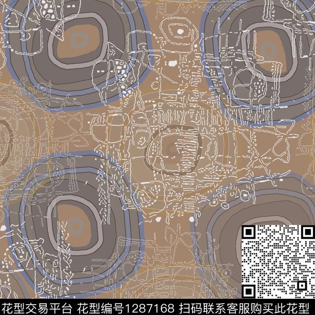 男装手绘线条笔触涂鸦印花数码印花华亿平台下载（图片编号: 1287168） - 瓦栏（Walan）