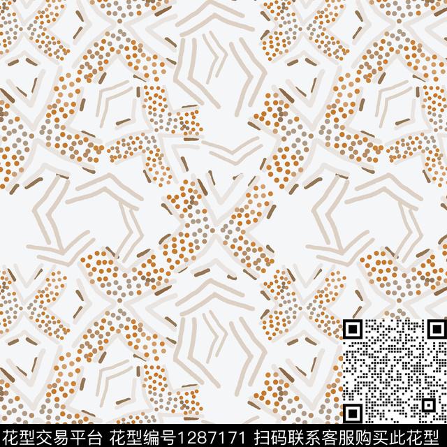 几何男装手绘线条笔触传统印花华亿平台下载（图片编号: 1287171） - 瓦栏（Walan）