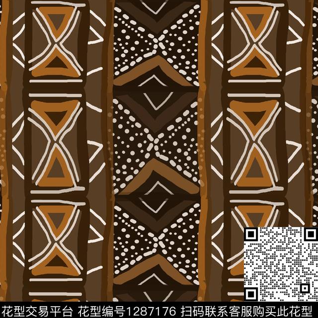 几何男装手绘线条笔触传统印花华亿平台下载（图片编号: 1287176） - 瓦栏（Walan）