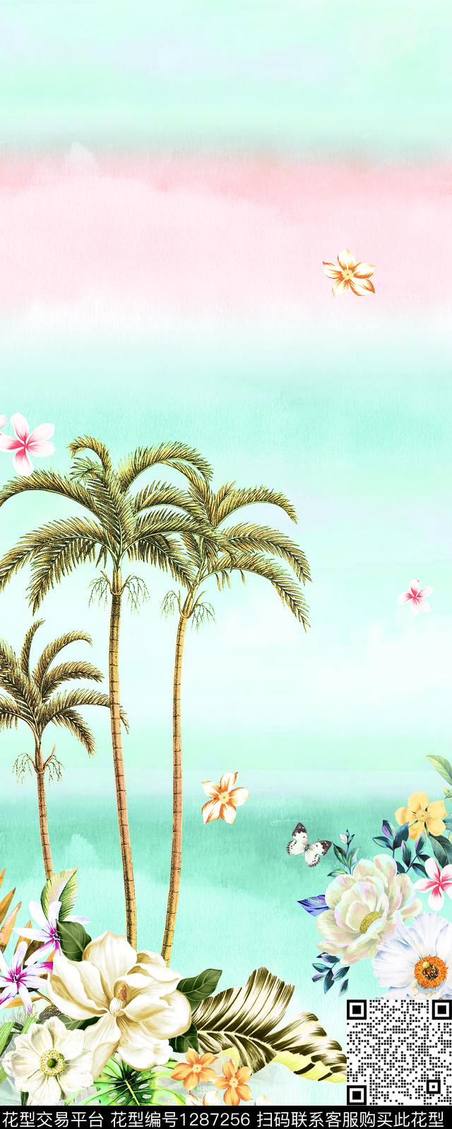 奢华定位花女装数码印花华亿平台下载（图片编号: 1287256） - 瓦栏（Walan）