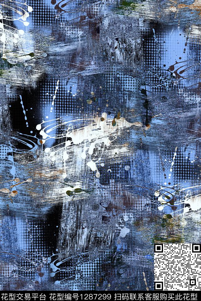 羽绒服运动服抽象男装数码印花华亿平台下载（图片编号: 1287299） - 瓦栏（Walan）