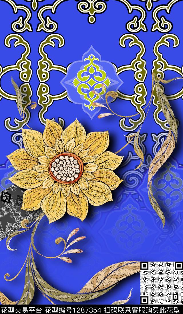 定位花香云纱民族风数码印花华亿平台下载（图片编号: 1287354） - 瓦栏（Walan）